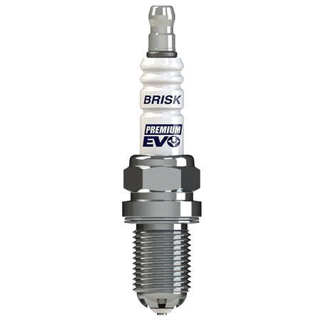 Brisk Premium EVO Spark Plug - 14 mm Thread - 19 mm R - Heat Range 14 - Gasket Seat - Resistor