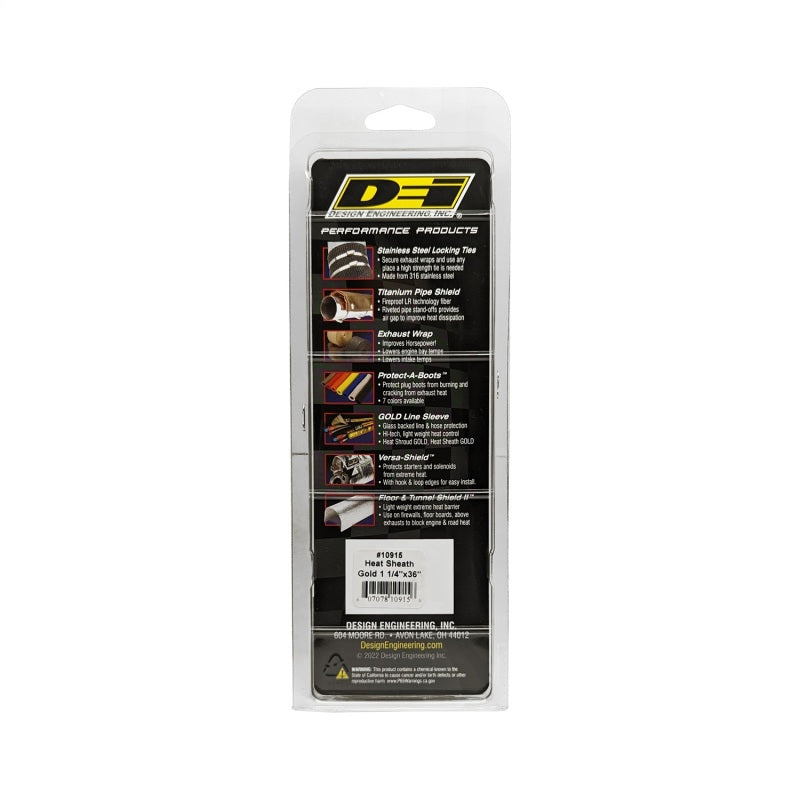 DEI Heat Sheath Gold - 1-1/4" Diameter x 36" Long - 0.031" Thick - Gold