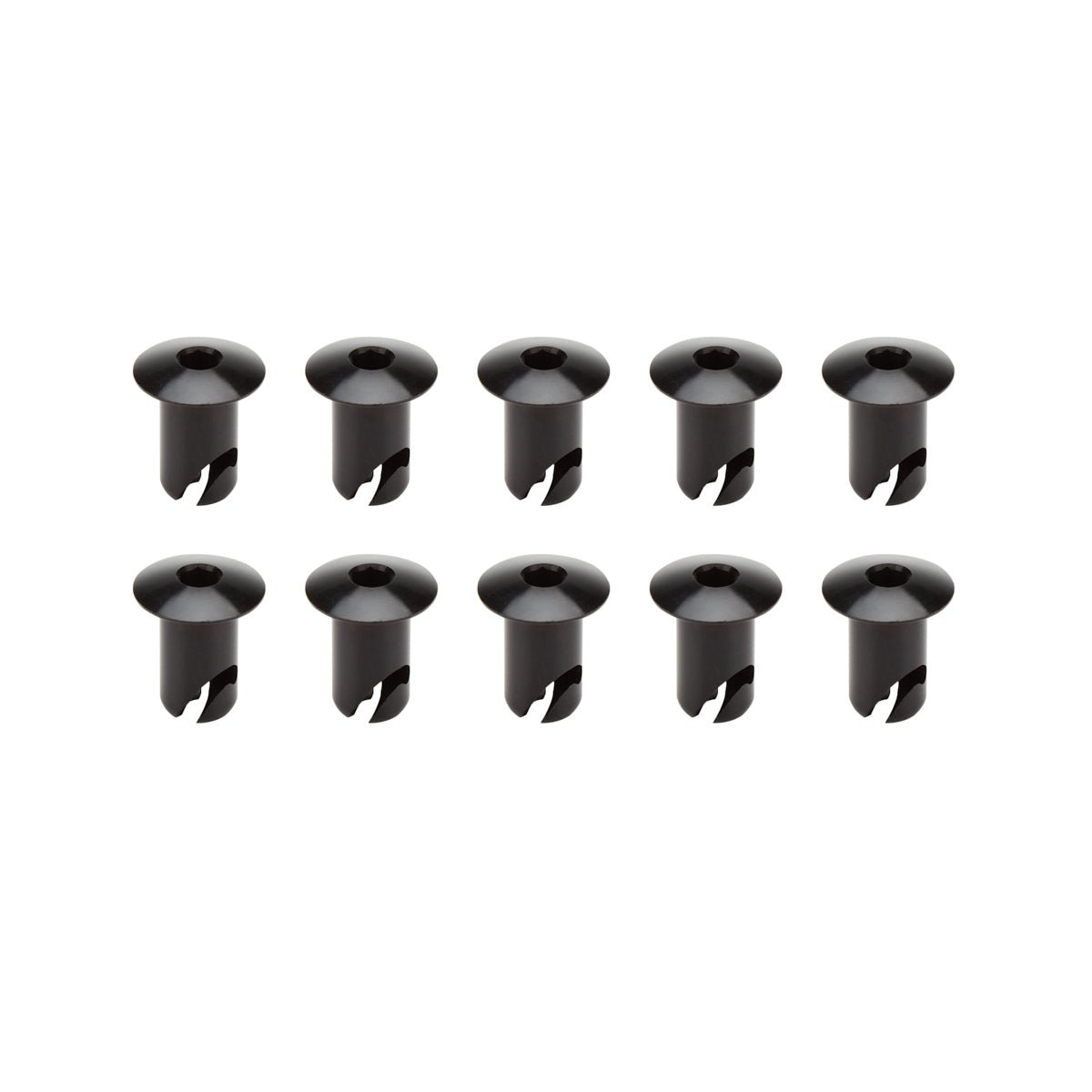 Ti22 Oval Head Aluminum Quick Turn Fastener - Hex Drive - 7/16 x 0.500 in Body - Black (Set of 10)