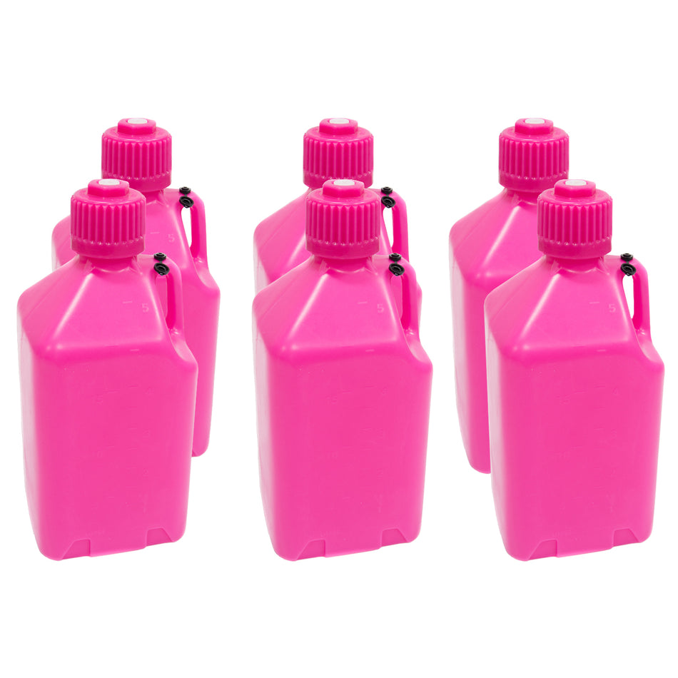 Scribner Plastics 5 Gallon Utility Jug - Glow Pink (Case of 6)