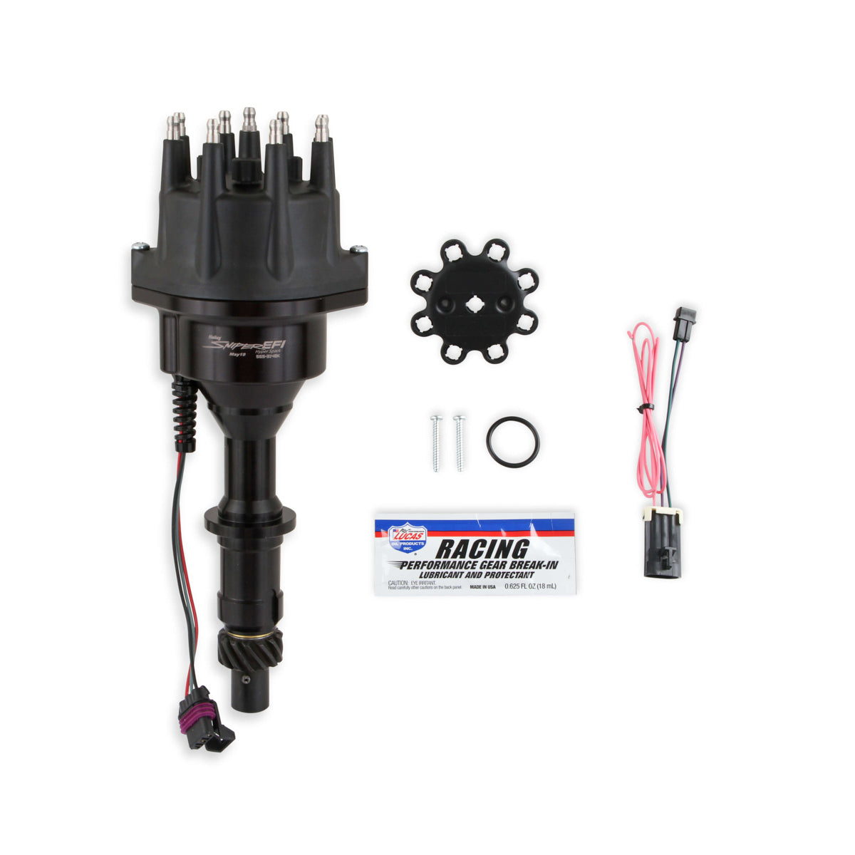 Holley Sniper EFI Sniper EFI Hyperspark Distributor - Hall-Effect - Electronic - Male Style Terminal - Black - Pontiac V8