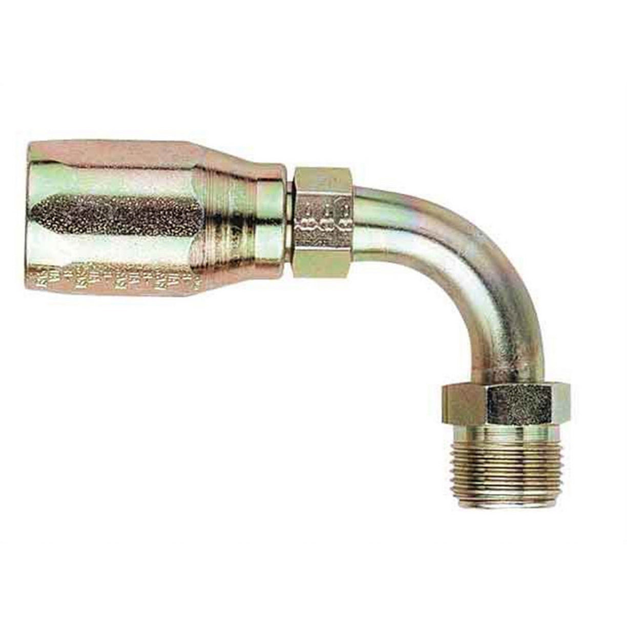Aeroquip Steel Reusable #6 Hose to 5/8-18 Thread Size Inverted AN Male 90 Power Steering Hose End