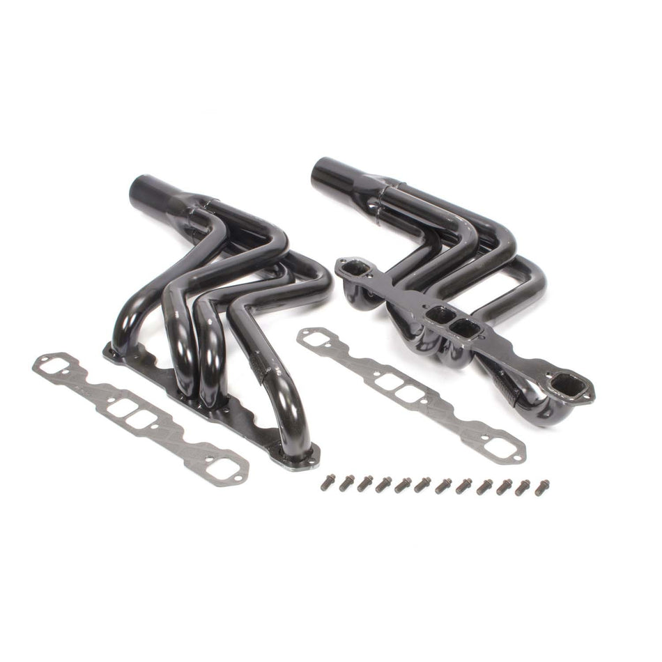 Schoenfeld Street Stock Headers - 1.625 in Primary - 3 in Collector - Black Paint - Small Block Chevy - GM A-Body / F-Body / X-Body - Pair