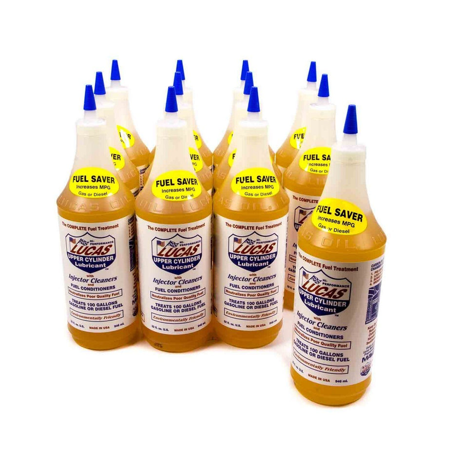 Lucas Oil Products Upper Cylinder Lube Fuel Additive 1 qt Gas/Diesel - Set of 12