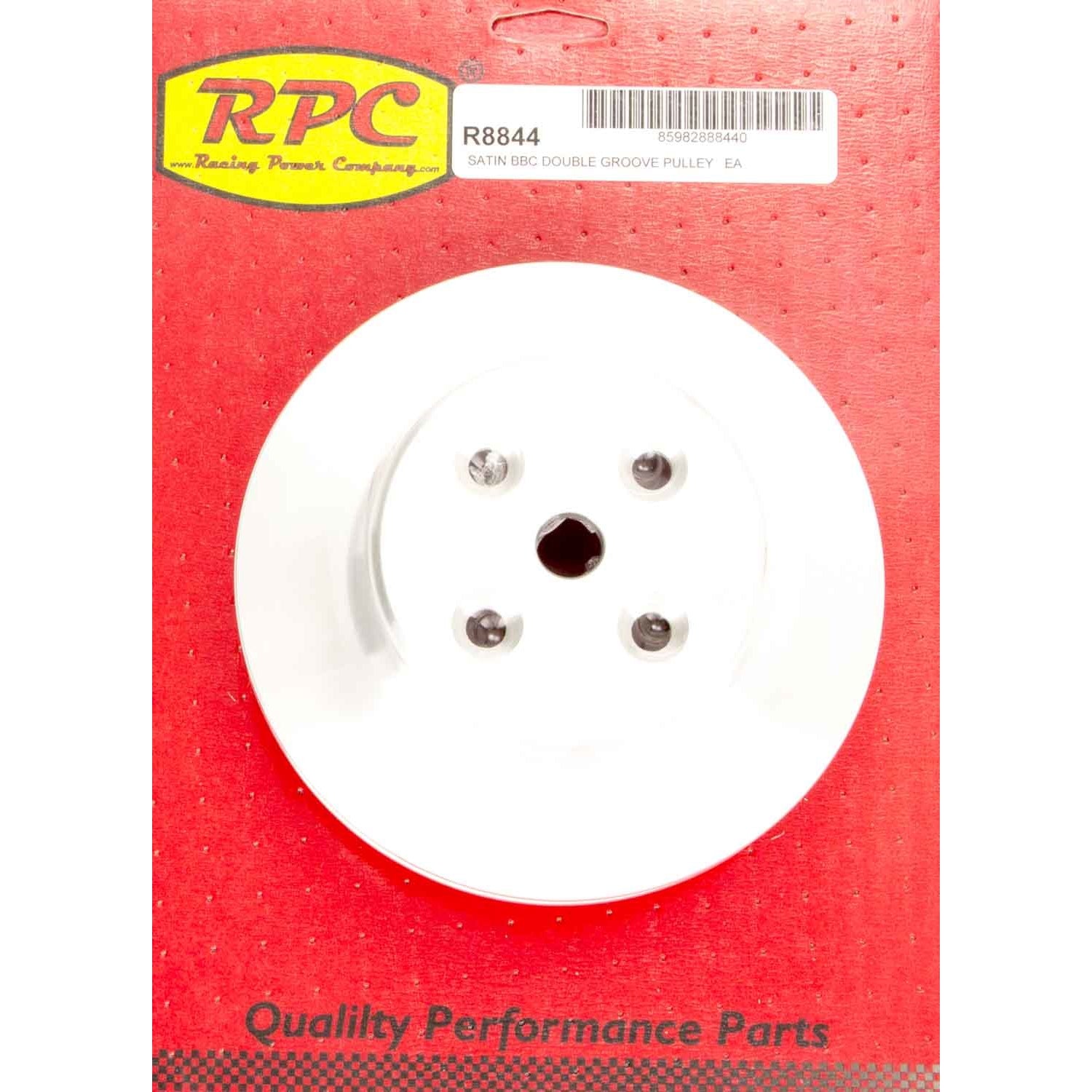 Racing Power V-Belt 2 Groove Water Pump Pulley - 6.6 in Diameter - Satin - Long Water Pump - Big Block Chevy