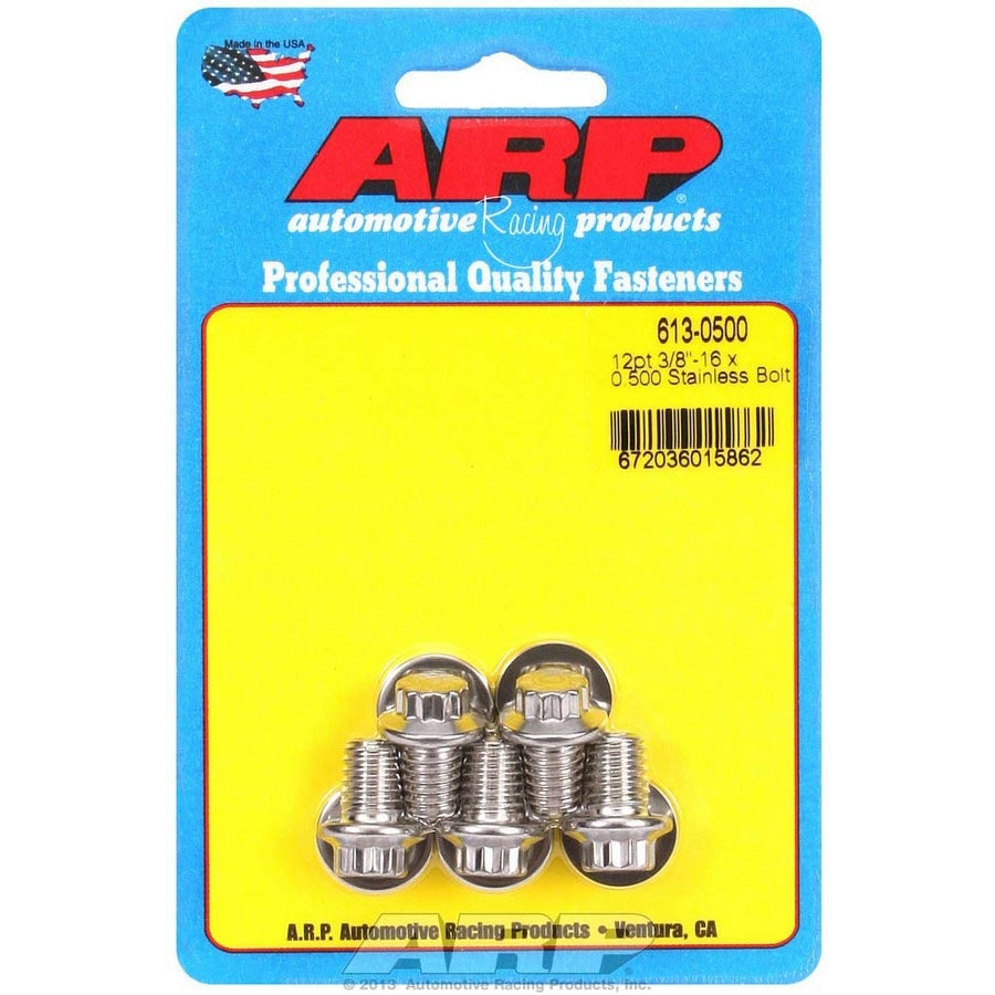 ARP Stainless Steel Bolt Kit - 12 Point (5) 3/8-16 x .500