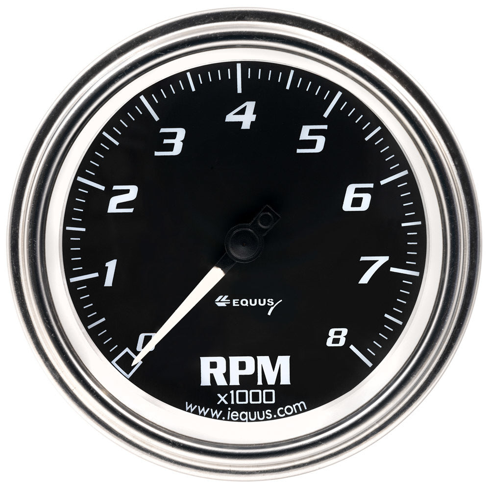Equus 7000 Classic Series Tachometer - 8000 RPM - Electric - Analog - 3-3/8" Diameter - Black Face