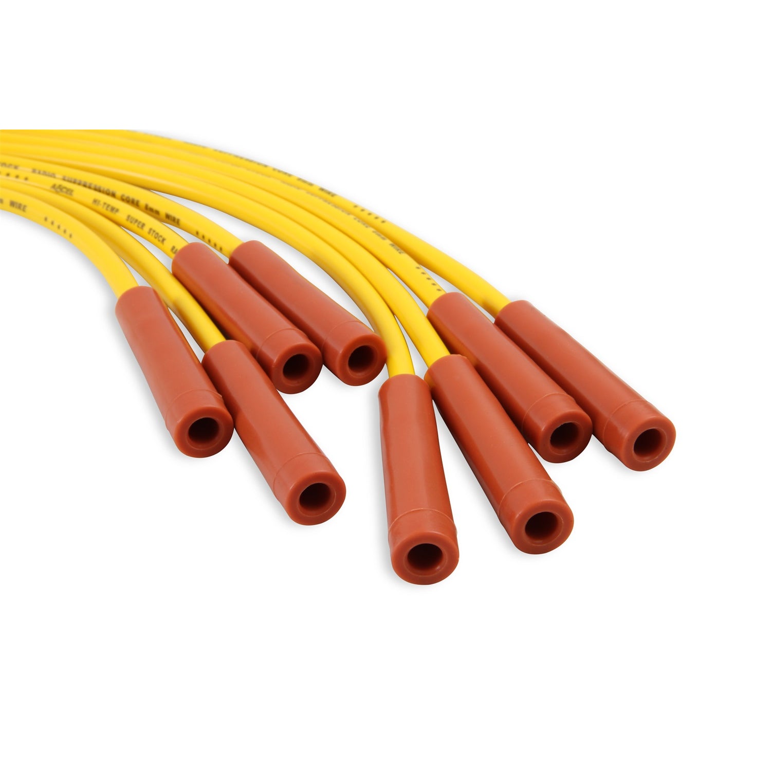 ACCEL Super Stock Spiral Core 8 mm Spark Plug Wire Set - Yellow - Factory Style Boots / Terminals - Big Block Chevy