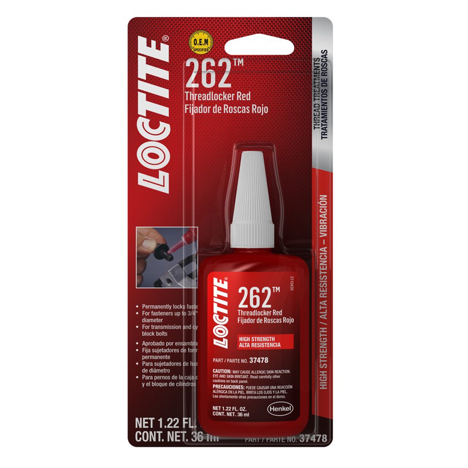 Loctite Red 262 Thread Locker 36 ml Bottle