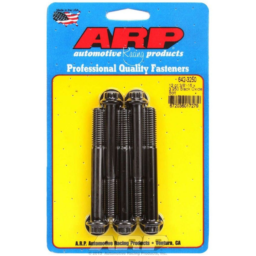 ARP 3/8-16" Thread Bolt 3-1/4" Long 3/8" 12 Point Head Chromoly - Black Oxide