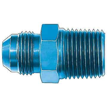 Aeroquip 10 AN Male to 1/2 in NPT Male Straight Adapter - Blue Anodized FBM2009