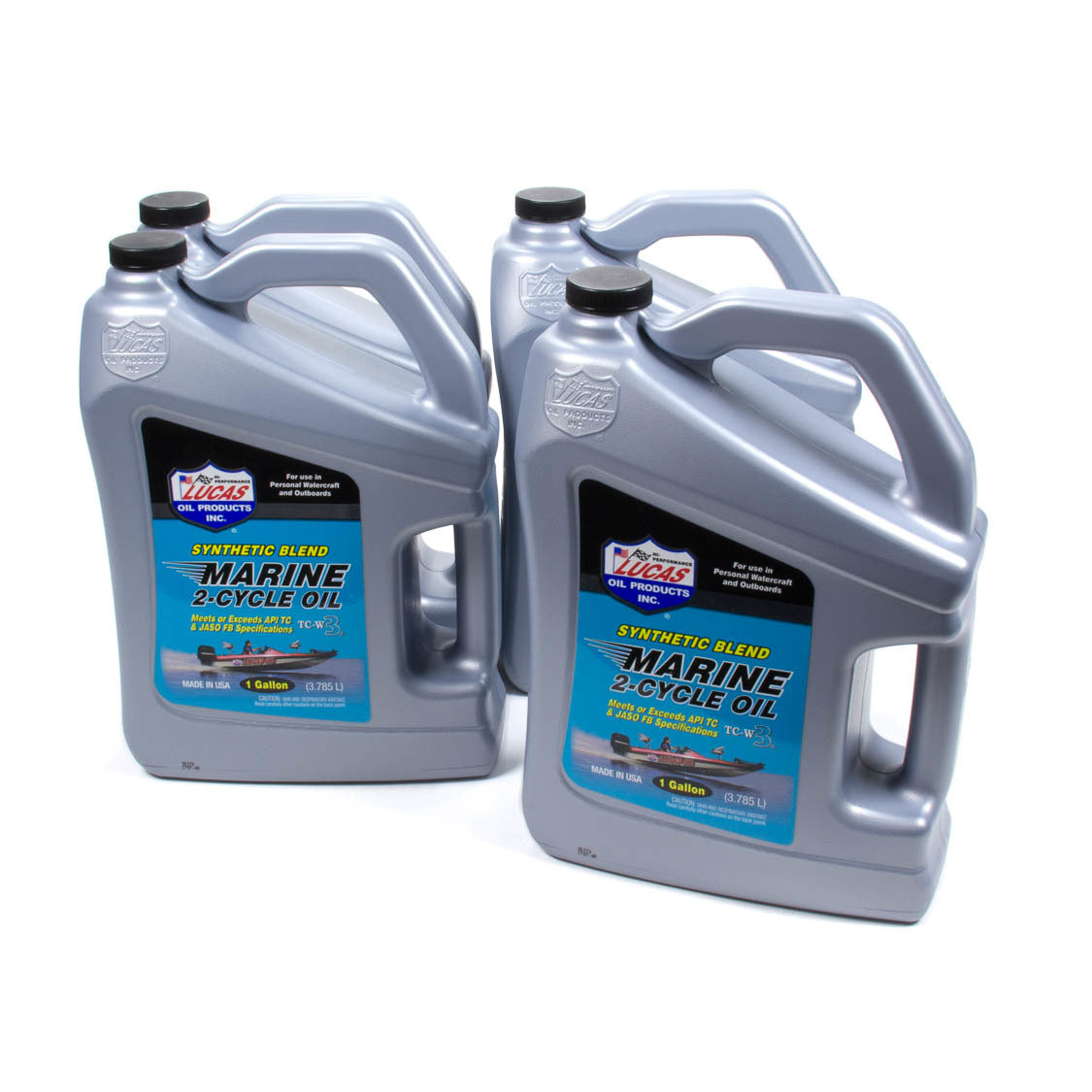Lucas Oil Products TC-W3 Motor Oil Semi-Synthetic 1 gal Marine - Set of 4