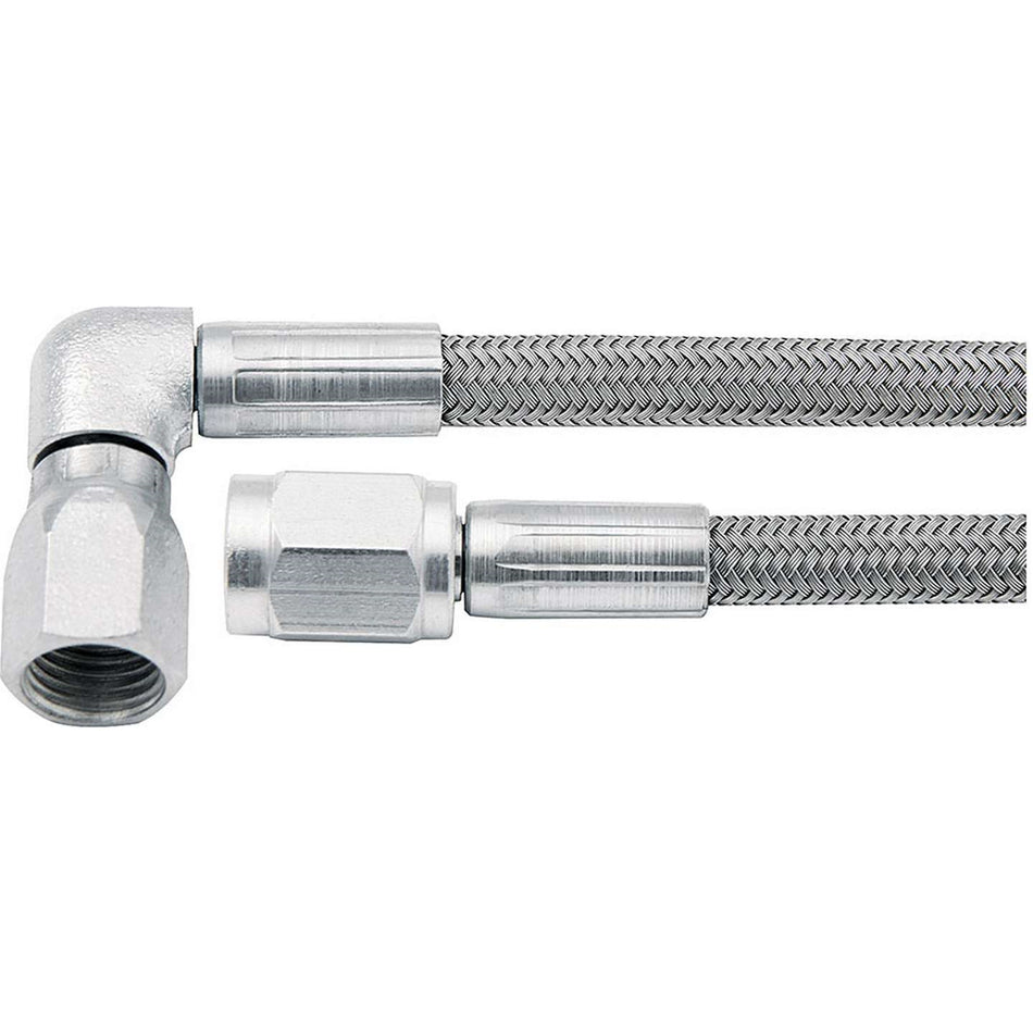 Allstar Performance 30" #3 Braided Stainless Steel Line w/ -3 Straight End / -3 90 End (5 Pack)