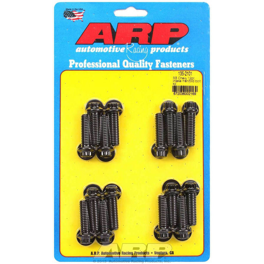 ARP Intake Manifold Bolt Kit - 12 Point Head - Chromoly - Black Oxide - Big Block Chevy