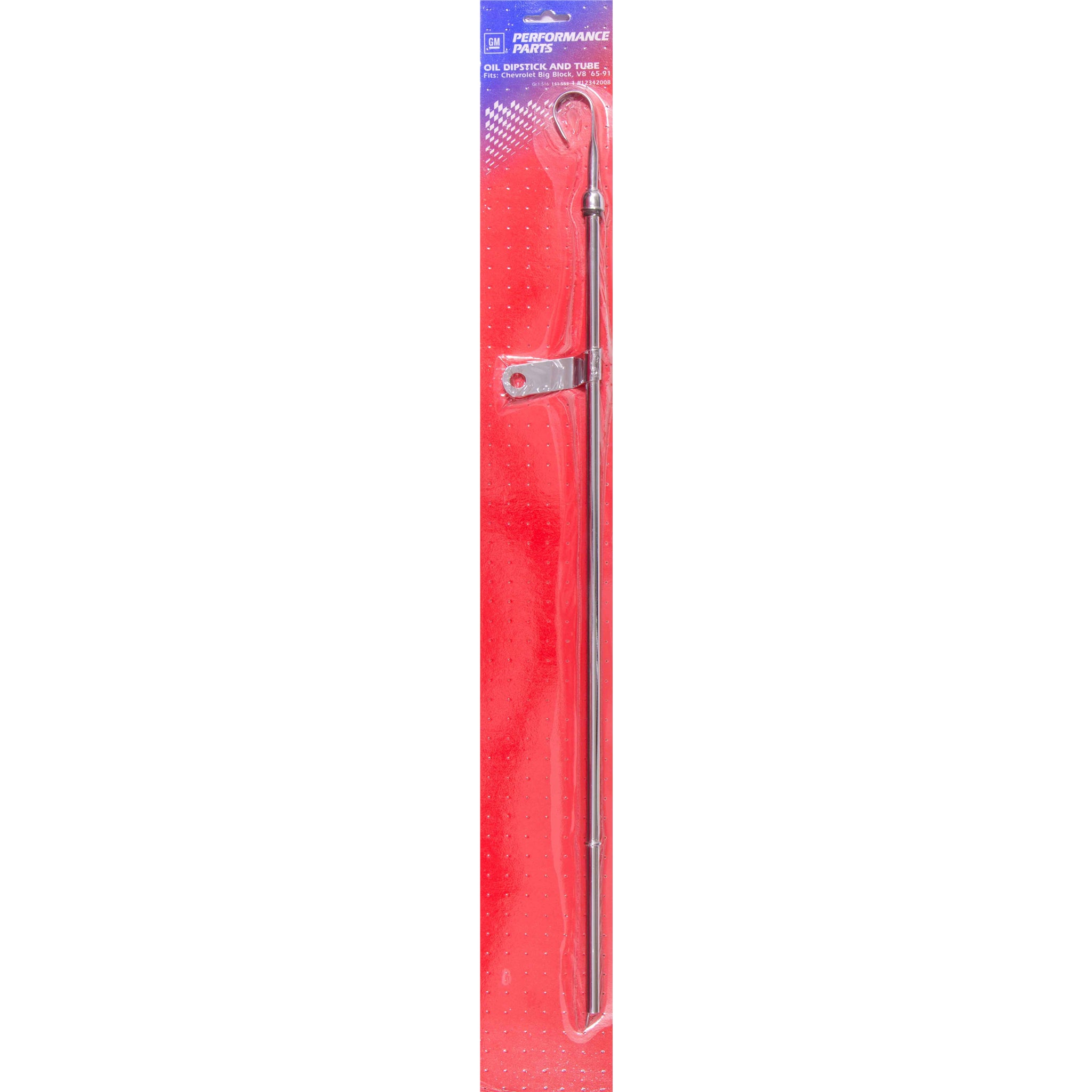 Proform Engine Oil Dipstick - Solid Tube - Pan Mount - Chrome - Small Block Chevy