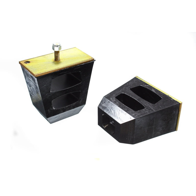 Energy Suspension Hyper-Flex Bump Stop - 4.5 in Tall - 4.5 x 2.5 in Wide - 3/8 in Stud - Lock Nut - Black - Universal - Pair