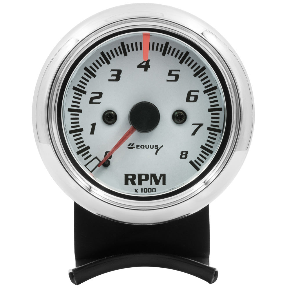 Equus 5000 Series Tachometer - 8000 RPM - Electric - Analog - 2-1/2" Diameter - White Face