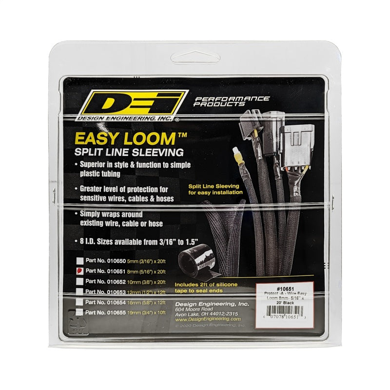 DEI Hose and Wire Sleeve - 5/16" Diameter - 20 ft - Split - Black