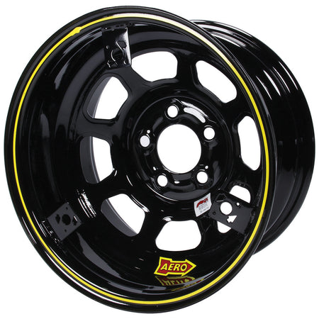 Aero 52-Series Roll Formed IMCA Wheel - Black - 15" x 8" - 2" Backspace - 5 x 4.75" Bolt Pattern