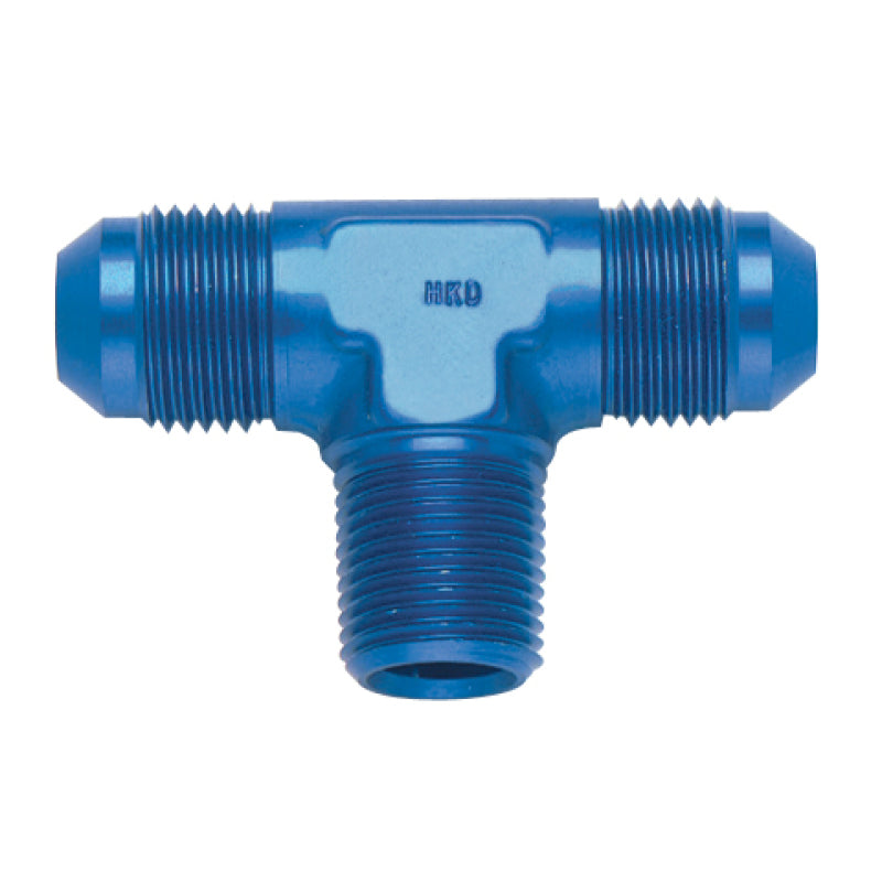 Fragola 8 AN Male x 8 AN Male x 3/8 in NPT Male Adapter Tee - Blue Anodized 482508