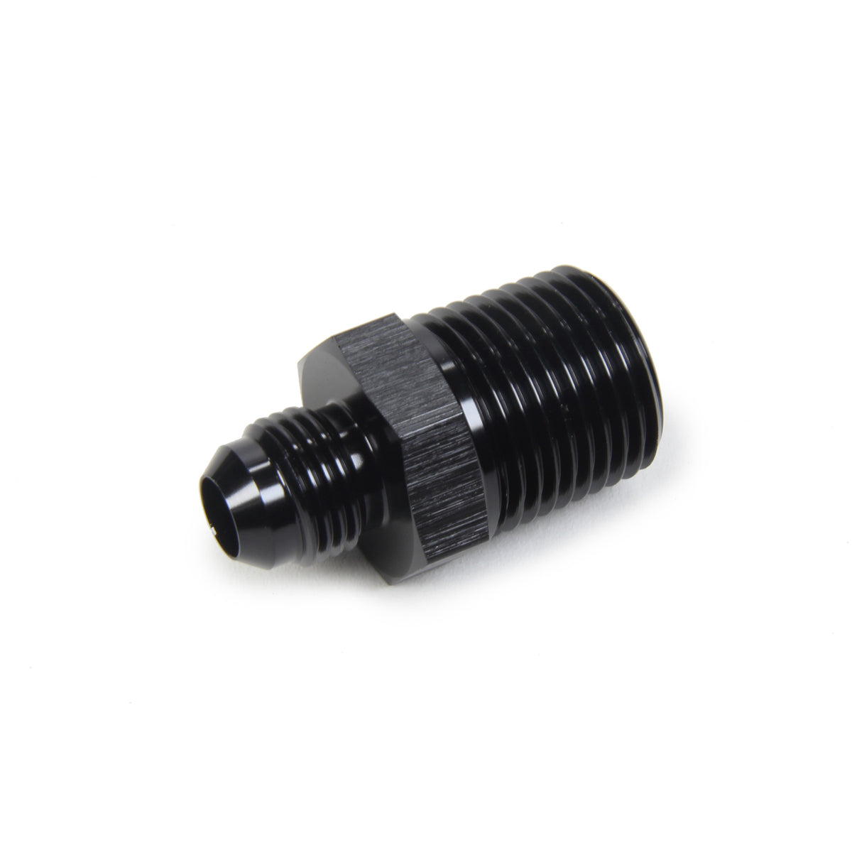 Triple X Race Co. Adapter Fitting Straight 6 AN Male to 1/2" NPT Male Aluminum - Black Anodize