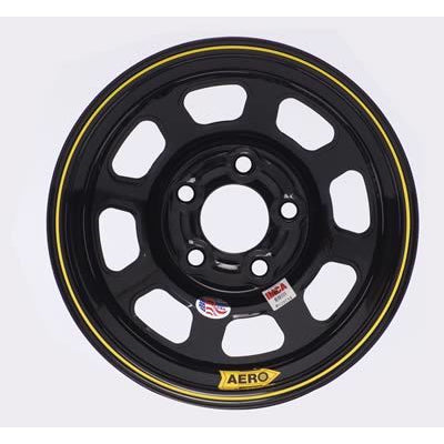 Aero 52 Series IMCA Rolled Wheel - Black - 15" x 8" - 5 x 4.5" - 2" BS - 19 lbs.