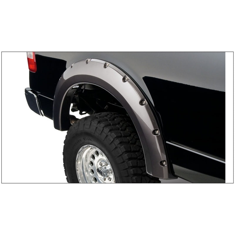 Bushwacker Pocket Style Front / Rear Fender Flare - 2 in Wide - Black - Ford / Lincoln Fullsize Truck 2004-08