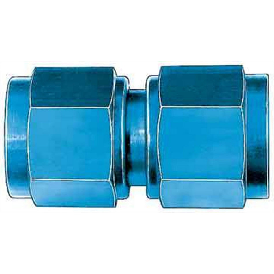 Aeroquip 8 AN Female Swivel to 8 AN Female Swivel Straight Adapter - Blue Anodized FBM2916