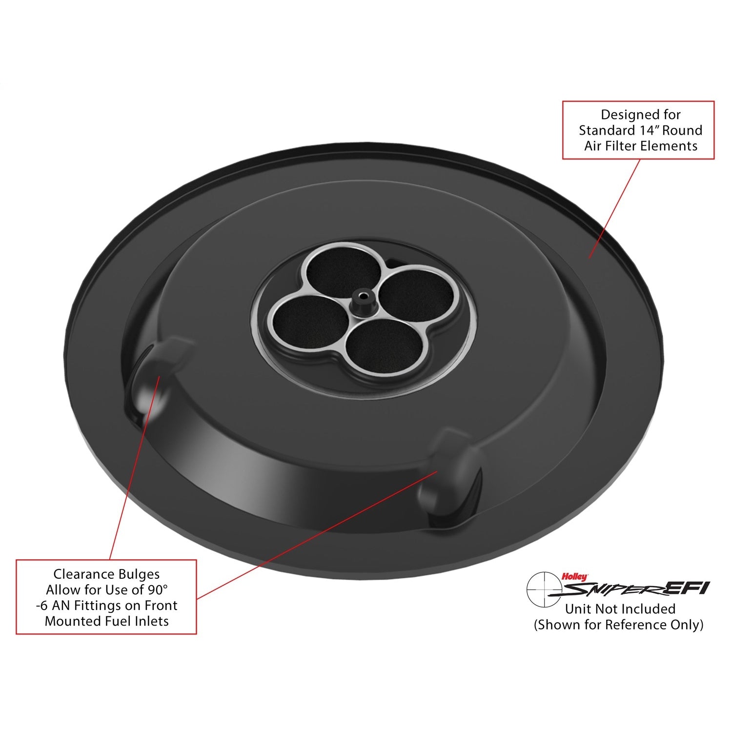 Holley Sniper Air Cleaner Drop Base - Black