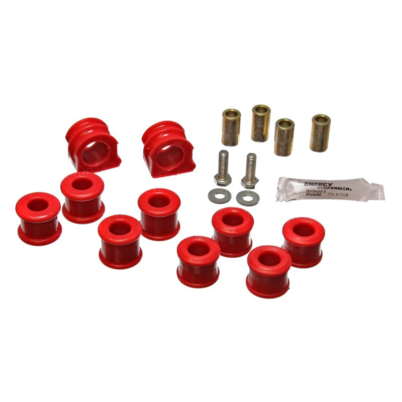 Energy Suspension Hyper-Flex Sway Bar Bushing - Front - 23 mm Bar - Polyurethane/Steel - Red/Cadmium