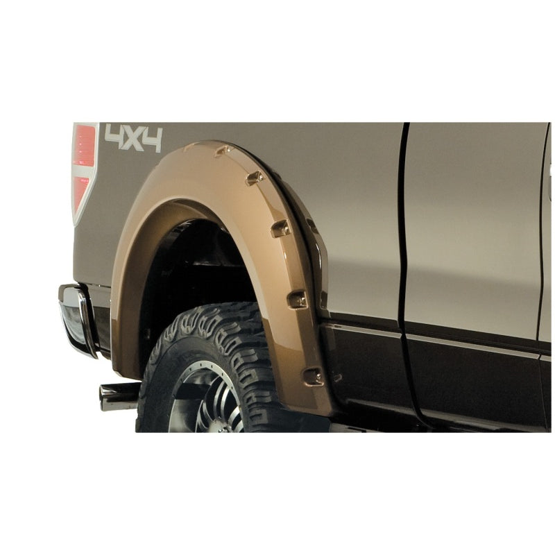 Bushwacker Pocket Style Front / Rear Fender Flare - 2.38 in Wide Front - 2 in Wide Rear - Black - Ford Fullsize Truck 2009-14