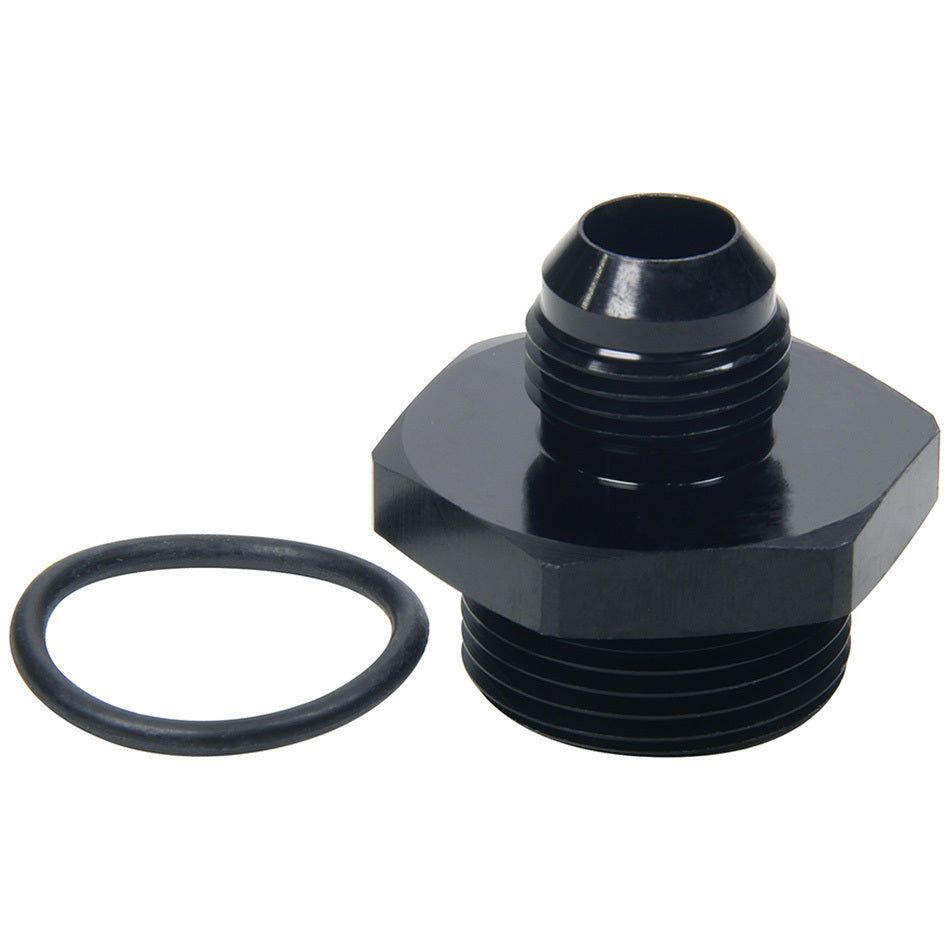 Allstar Performance Straight Adapter - 10 AN Male to 16 AN Male O-Ring - Aluminum - Black Anodize