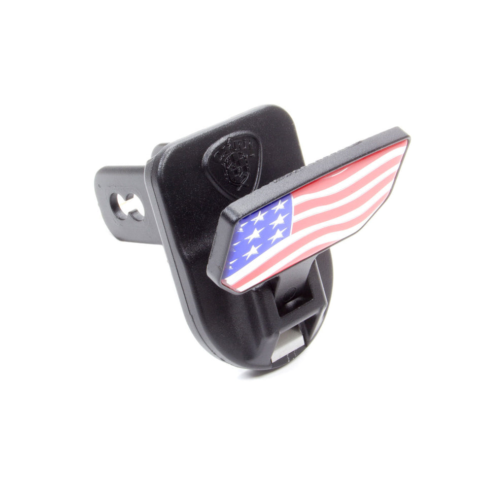 Carr HD Universal Hitch Step 2" Receiver Fold-Away Embossed American Flag - Aluminum