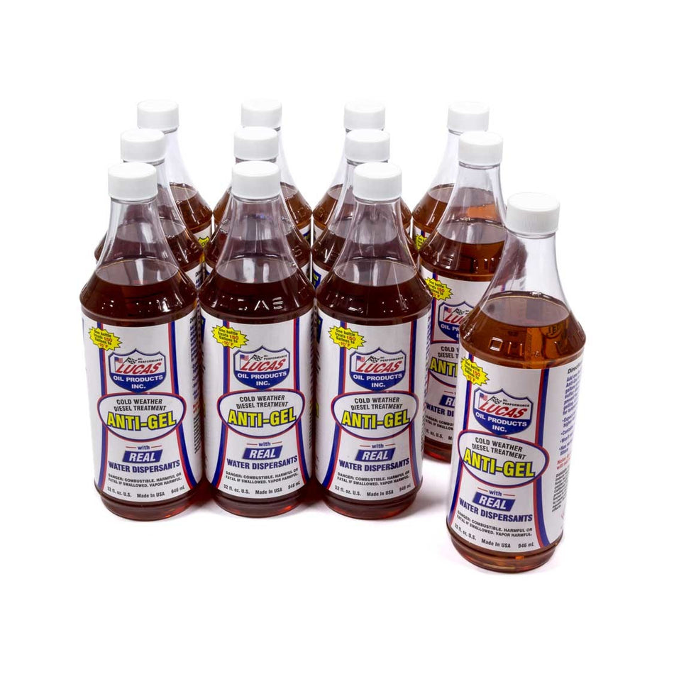 Lucas Oil Products Cold Weather Fuel Additive Anti-Gel 1 qt Diesel - Set of 12