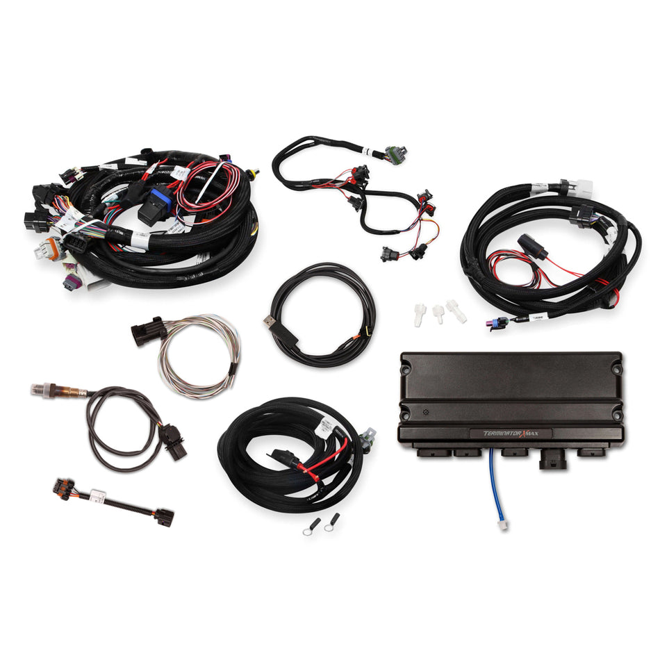 Holley EFI Terminator X MAX Engine Control Module - Wiring Harness - Drive By Wire - Transmission Control - 24x Reluctor Wheel - GM LS-Series 550-916T