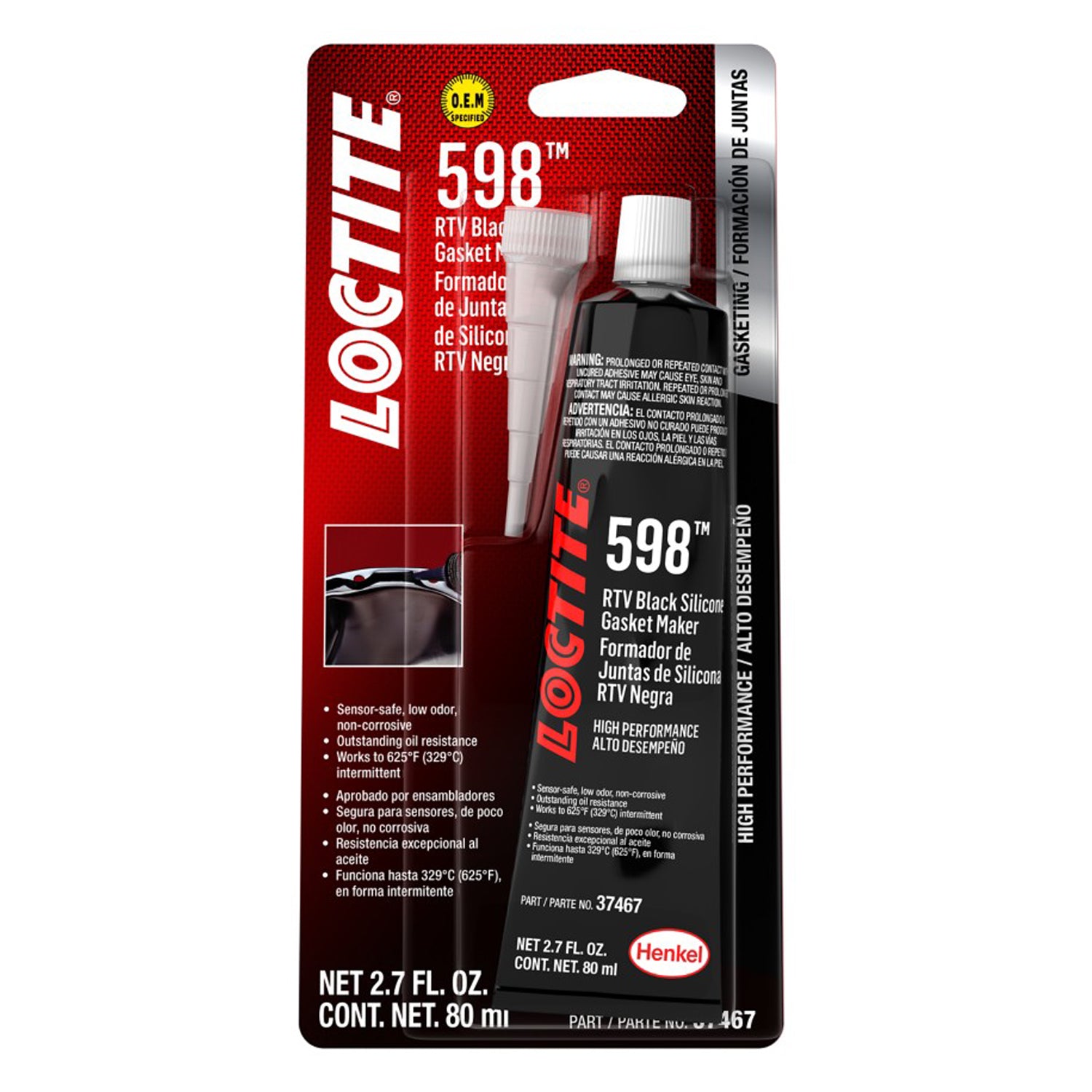 Loctite RTV 598 Black Silicone 80ml/2.7oz
