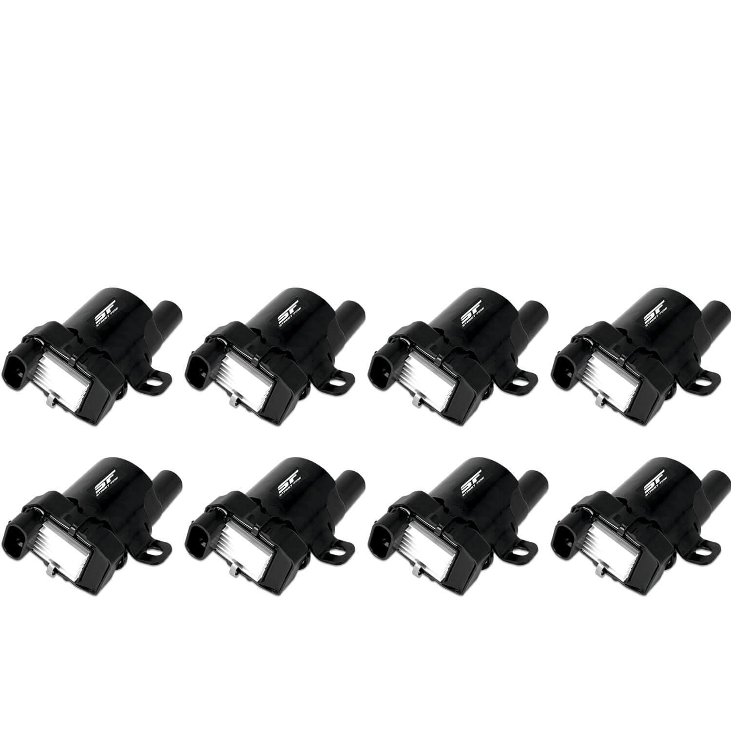 MSD Street Fire Ignition Coil Pack - 0.440 ohm - Female Socket - 48000V - Round - Black - GM LS-Series - Set of 8