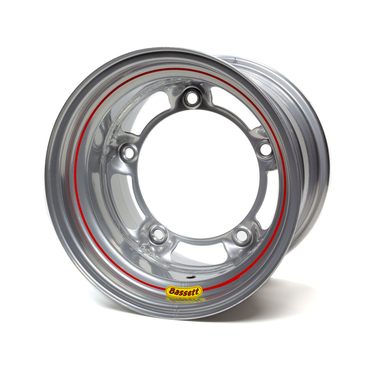 Bassett Ultra Light Wide 5 Wheel - 15" x 10" - Silver Powder Coat - 5" Backspace - Wide 5