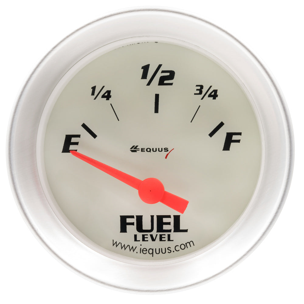 Equus 8000 Series Fuel Level Gauge - 73-10 ohm - Electric - Analog - Short Sweep - 2" Diameter - White Face