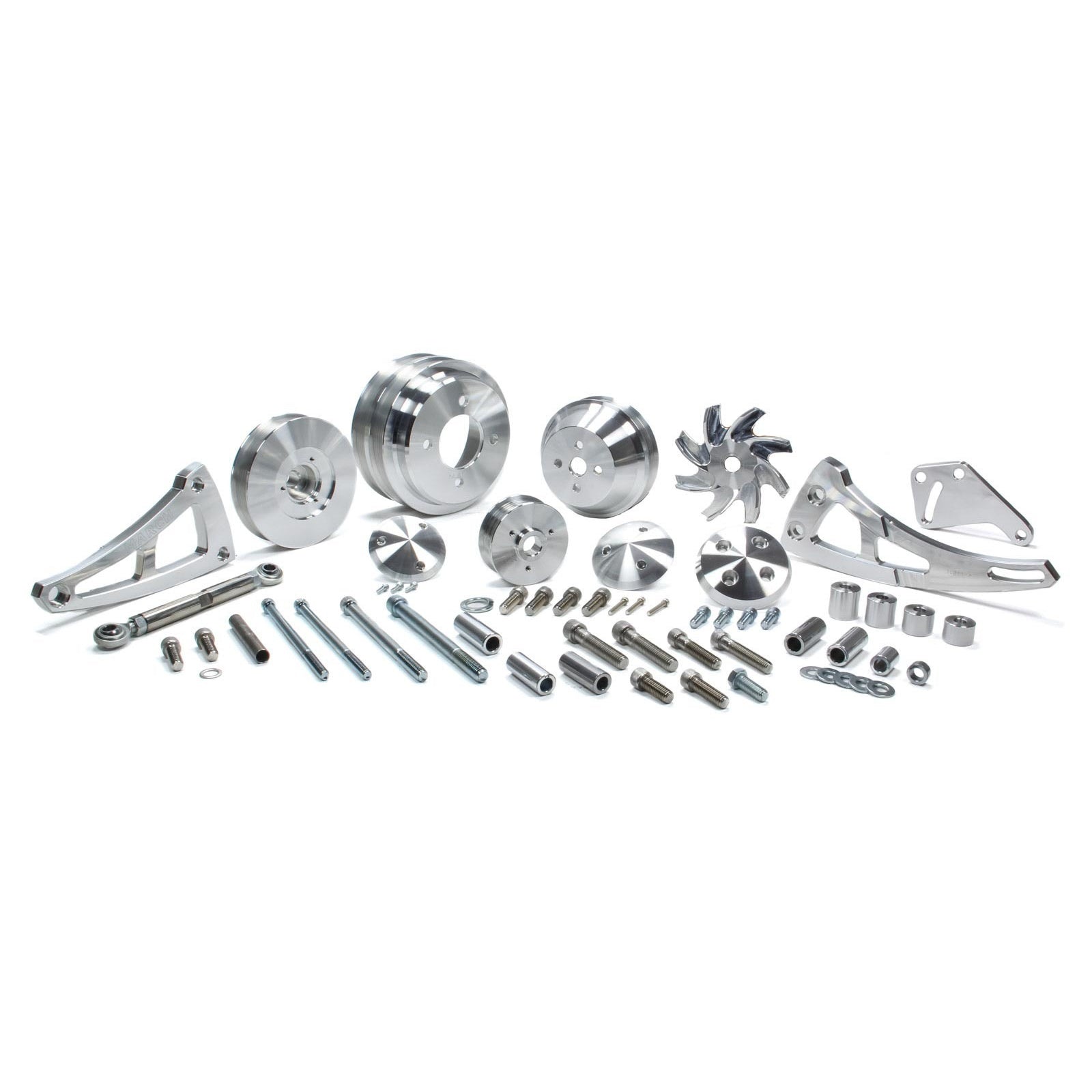 March Performance Ultra Pulley Kit 6 Rib Serpentine Aluminum Clear Powder Coat - Big Block Ford