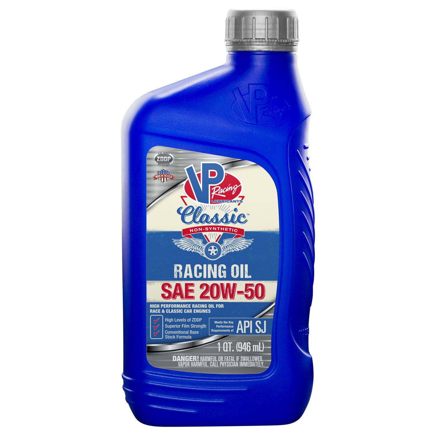 VP Racing Classic Racing Motor Oil - 20W50 - Conventional - 1 qt Bottle