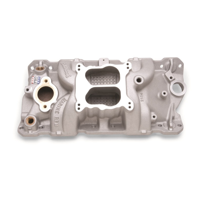 Edelbrock Performer RPM Marine Spread / Square Bore Dual Plane Intake Manifold - Small Block Chevy