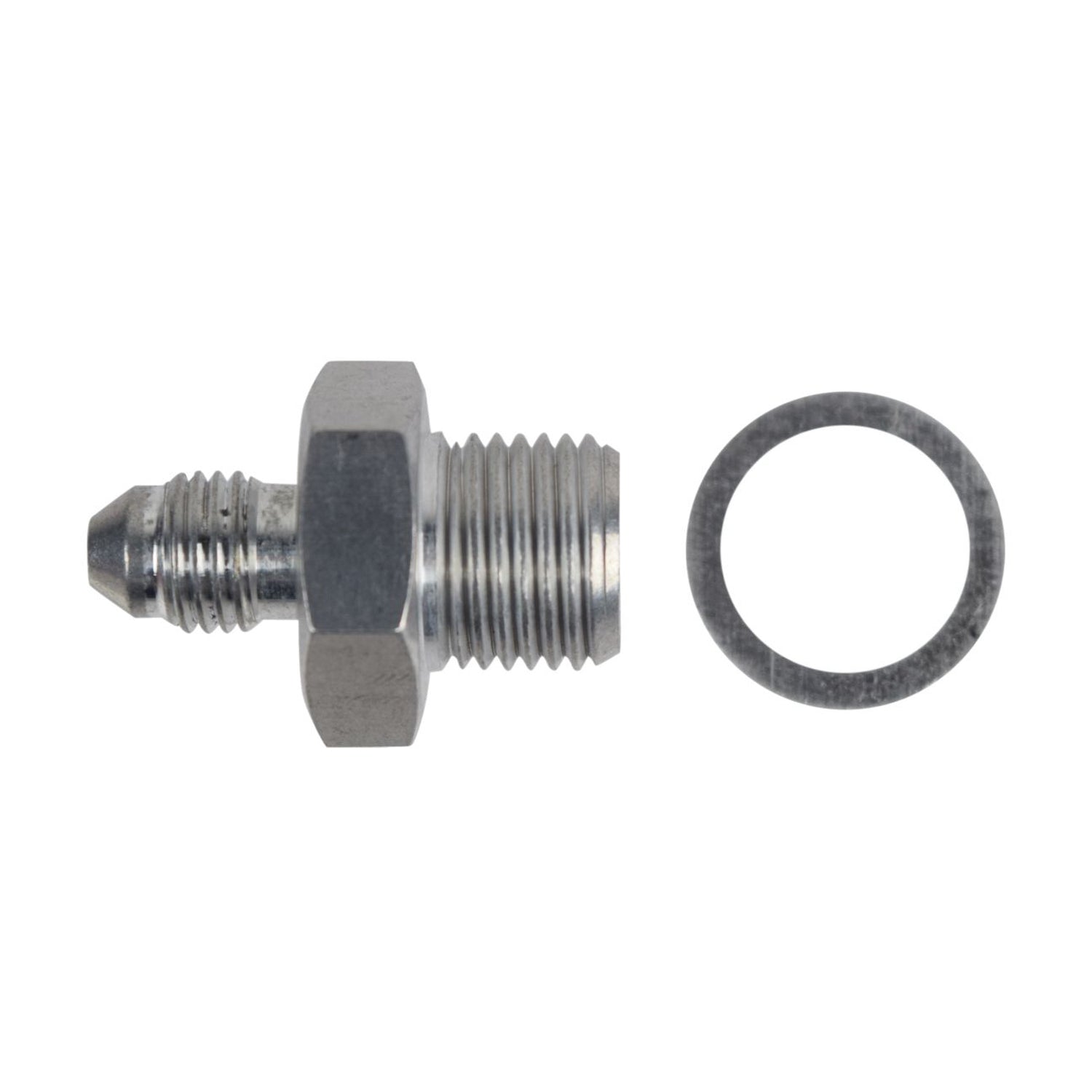 ICT Billet Adapter Fitting - Straight - 16 mm x 1.5 Male to 4 AN Male - Crush Washer - Aluminum - GM LS-Series