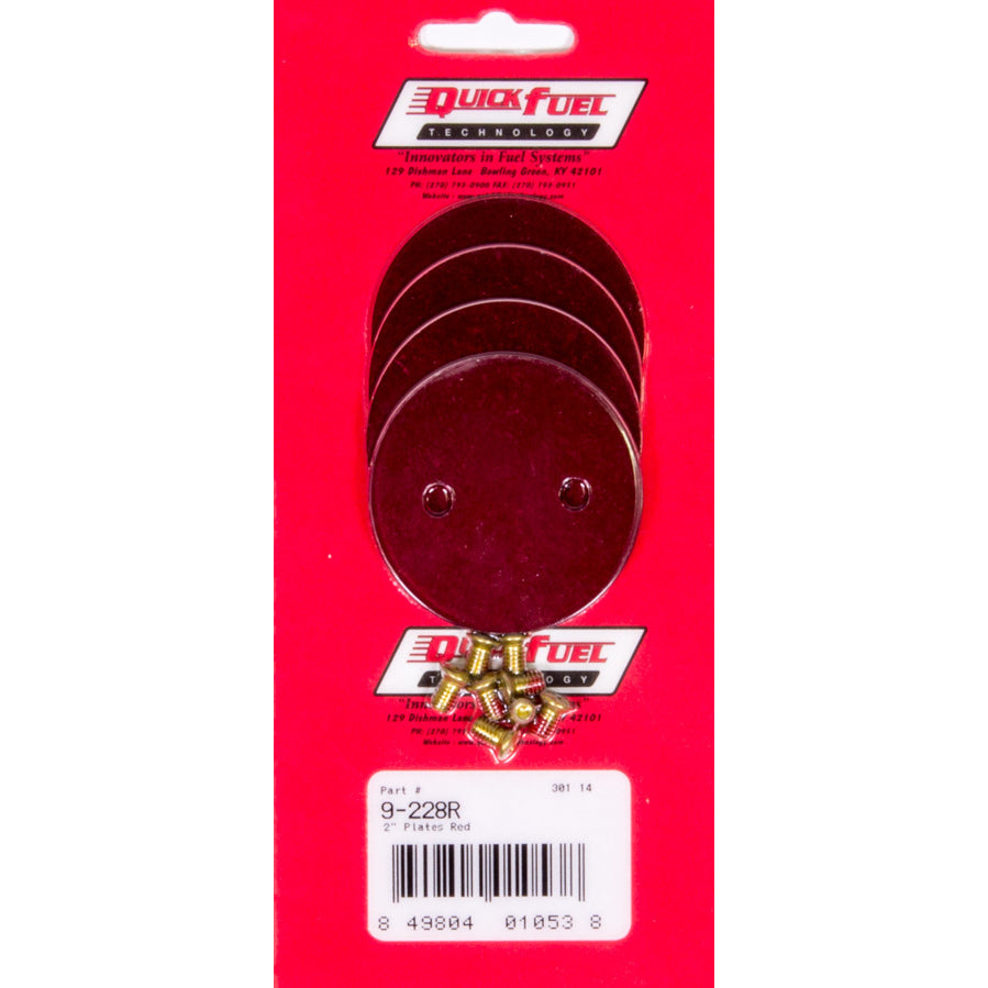 Quick Fuel Technology 2in Throttle Plates Red Anodized (4Pk)