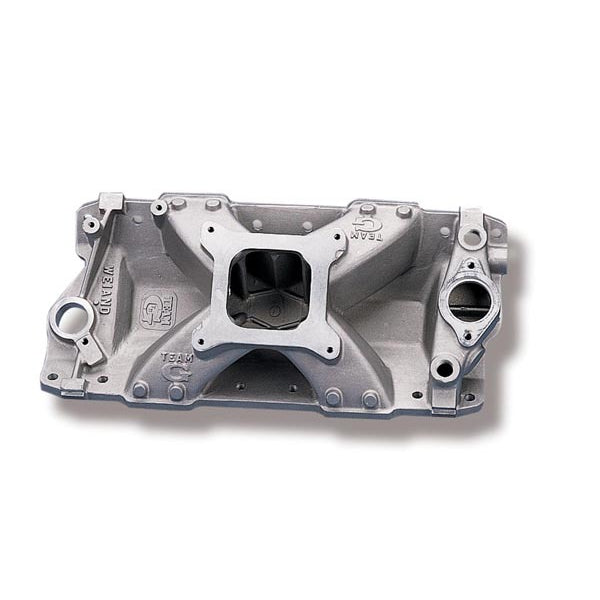 Weiand Team G Intake Manifold - Holley Excelerator Intake Manifold Chevrolet 262 - 283 - 305 - 327 - 350 - 400 V-8; 1957-86 All Models; 1987-Later w/Aluminum Heads