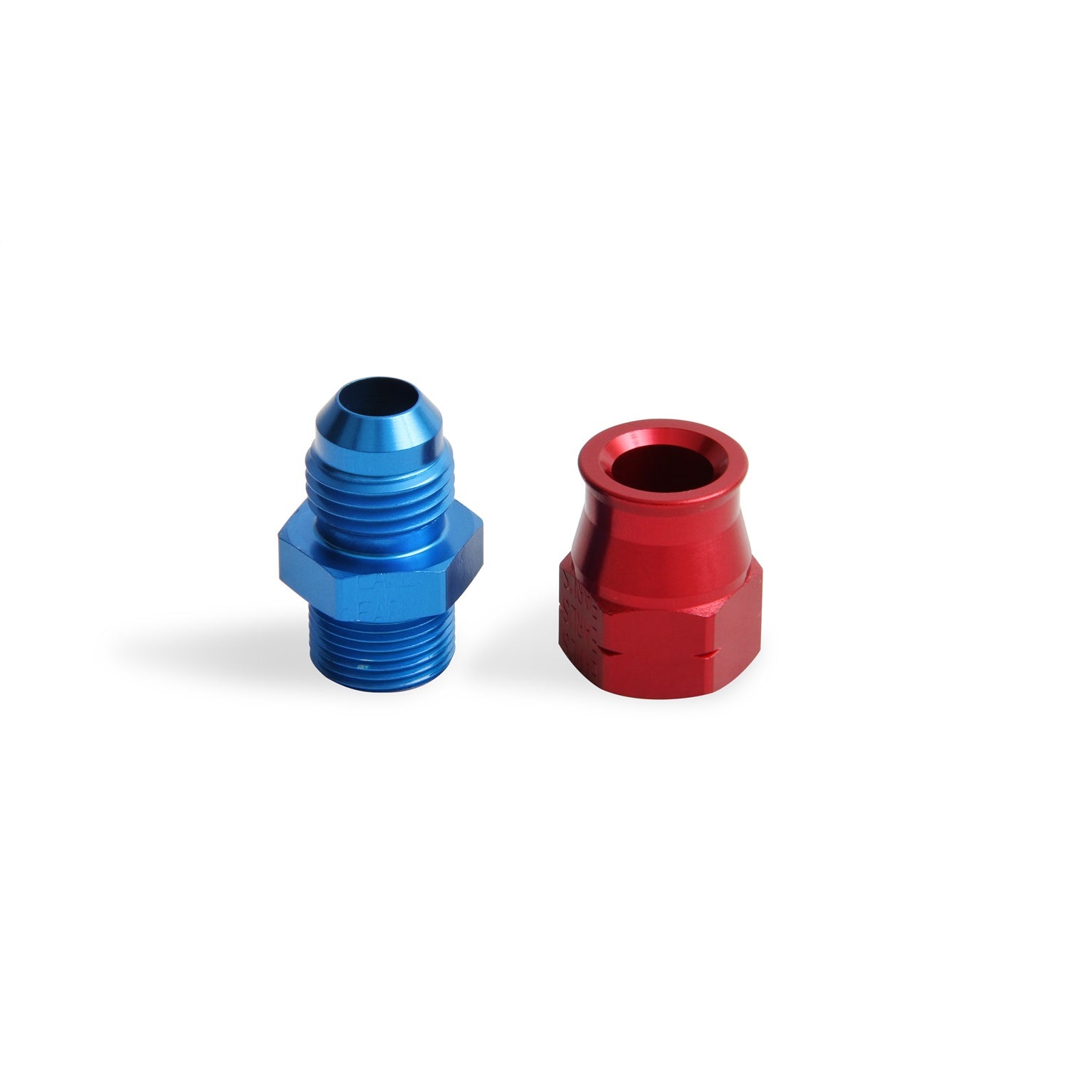 Earl's Tube End - Straight - 6 AN Male to 1/4" Tubing - Aluminum - Blue/Red Anodize