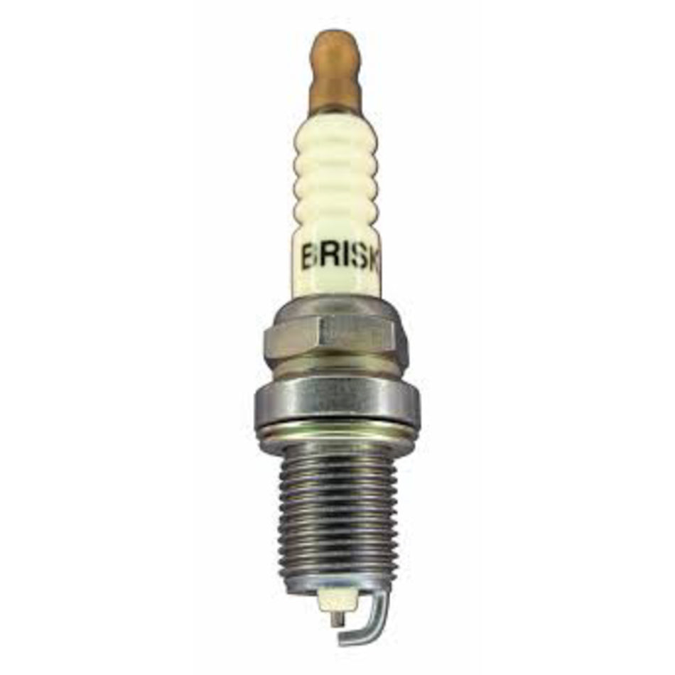 Brisk Silver Racing Spark Plug - 14 mm Thread - 19 mm R - Heat Range 12 - Gasket Seat - Non-Resistor D12YS