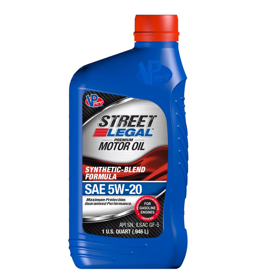 VP Racing Street Legal 5W20 Semi-Synthetic Motor Oil - 1 Quart Bottle (Set of 12)