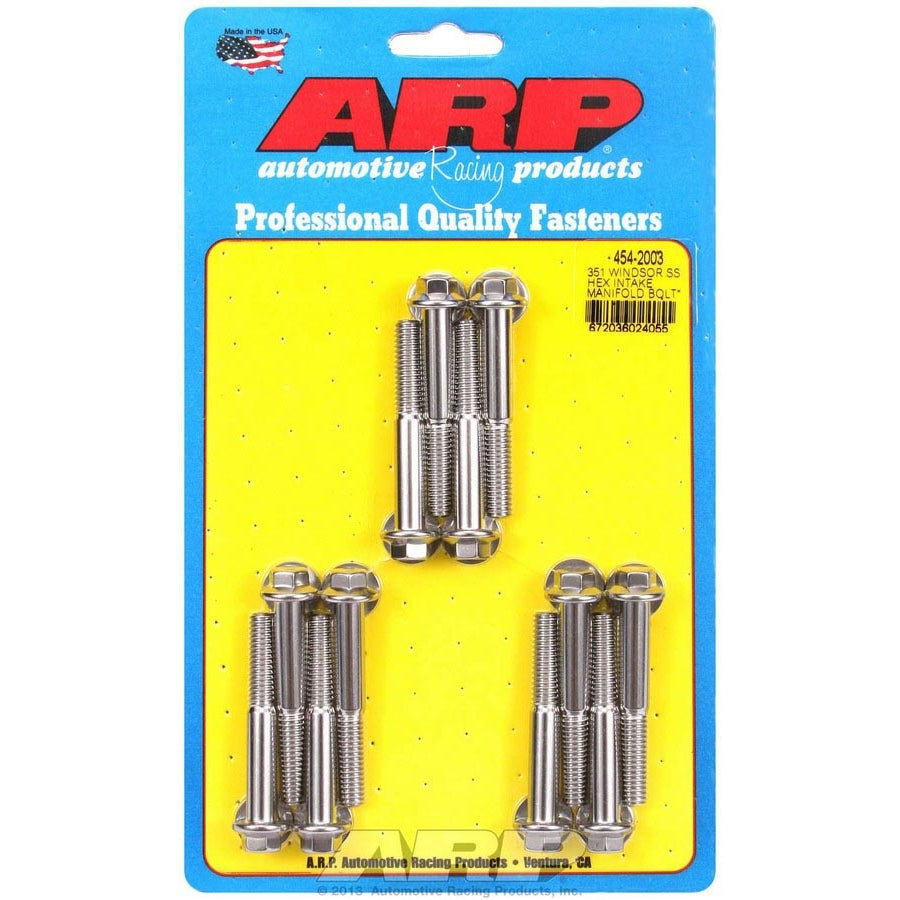 ARP Intake Manifold Bolt Kit - Hex Head - Polished - Small Block Ford