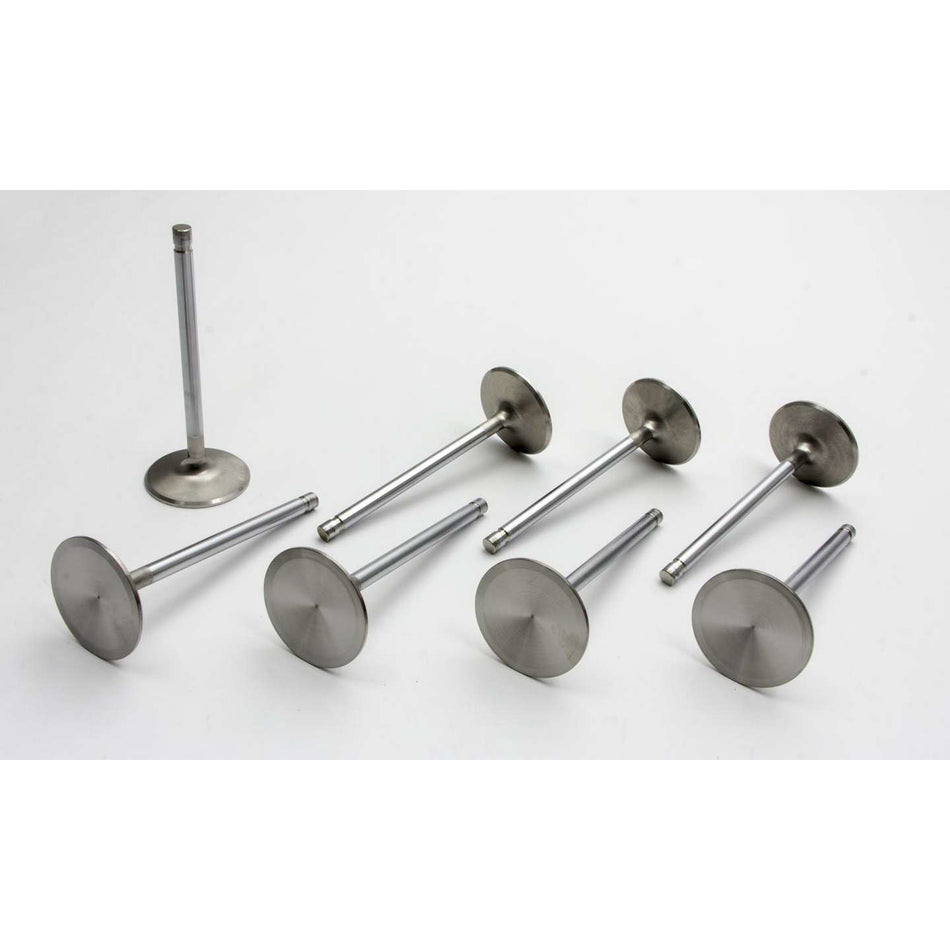 Manley Severe Duty Exhaust Valve - 1.600 in Head - 0.342 in Valve Stem - 5.121 in Long - Small Block Chevy / Ford - Set of 8
